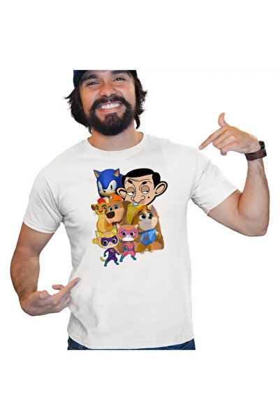 OEM Tricou Barbati Pupstruction Sonic Catelusi Constructori Mr Bean Super Pis...