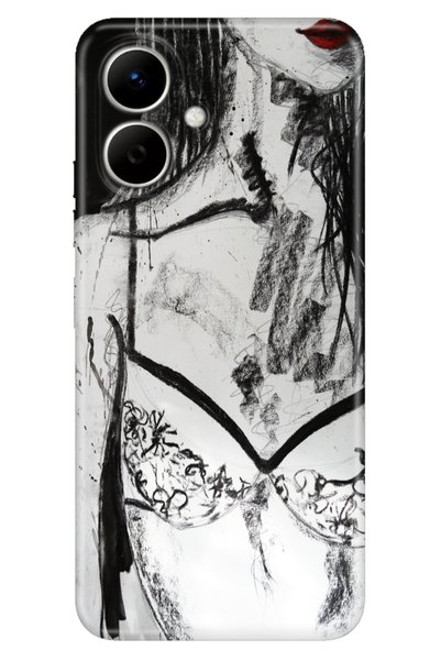 TECNO Spark Go 2 (Km4) Compatible Case Decorative Silicone Printed Cover Blac...