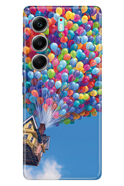 TECNO Camon 40 Pro 5G CM7 Uyumlu Kılıf Renkli Silikon Baskılı TPU Balonlu Ev