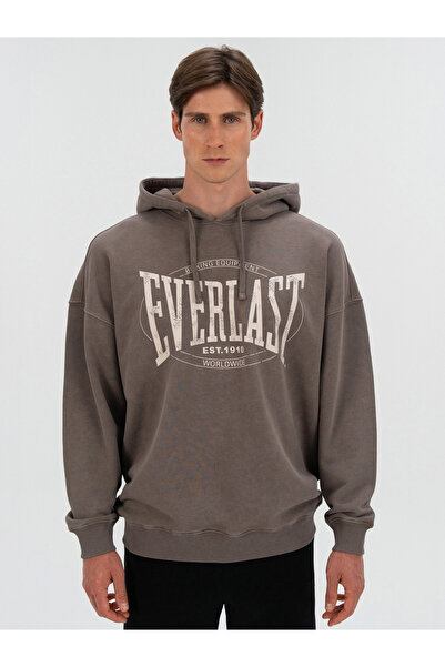 EVERLAST Αυθεντικό ανδρικό φούτερ με κουκούλα Boxing Oversize Dark Mink