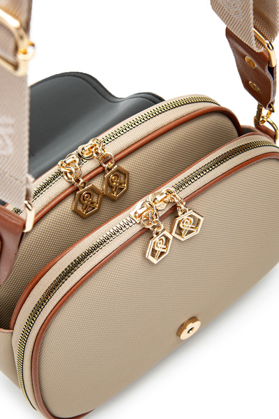 minebag Multi-Compartment Faux Leather Women's Crossbody Bag Dave Mink