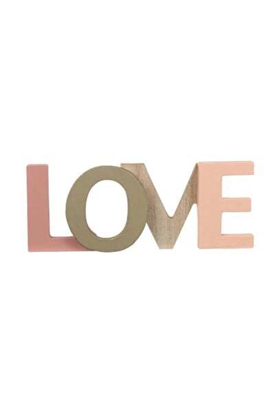 SOHO Decoratiune pentru casa in forma Love multicolora din lemn masiv, 17x7 c...