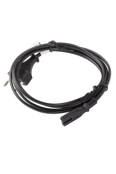 SOHO Power Cable for TV and Radiocasette Player, IEC C8 Connector, 2 Pins, 230V, 1.5m, Black