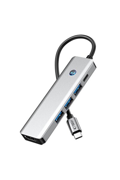 Tech-Protect Hub USB-C HB01, 2 x USB-A, 1 x USB-A 3.0, 1 x USB-C, 1 x HDMI (Gri)