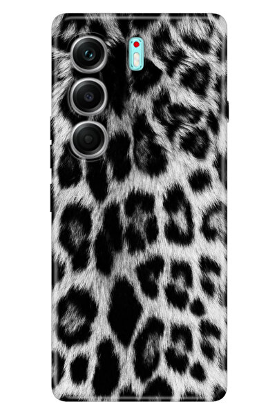 TECNO Camon 40 Pro 5G Korumalı Kılıf Tema Art Desenli Baskılı Silikon Siyah Kürk