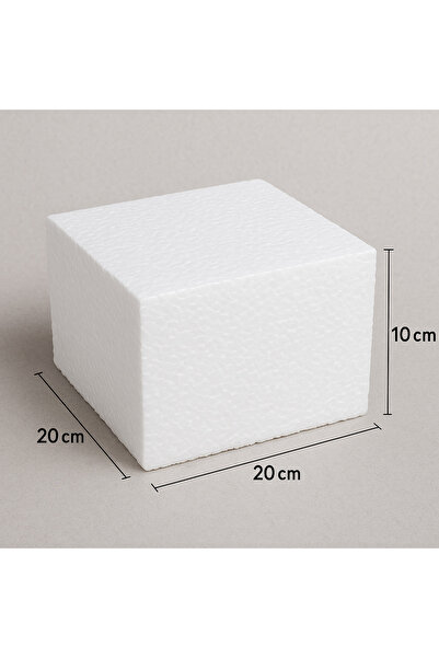 Ege Pastacılık Strafor Köpük 20x20 cm Yükseklik 10 cm Maket Pasta Malzemesi