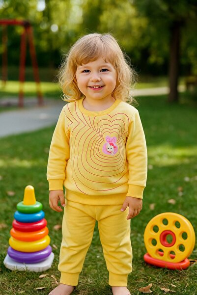 Yalçınoğlu Kids طقم رياضي للأطفال من عمر 1-4 سنوات مصنوع من القطن الممشط المض...