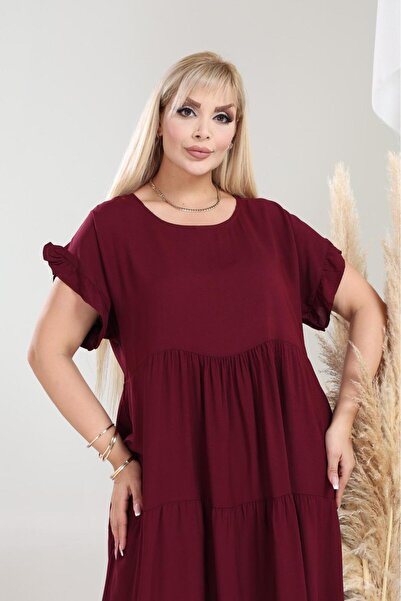 mervemoda Women's Large Size Sleeveless Summer Dress