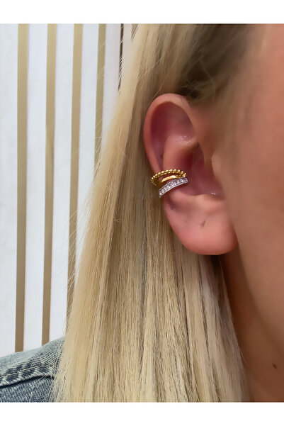 Hicrans Takı ÇİFT RENKLİ VİP SERİ EAR CUFF KIKIRDAK KÜPE
