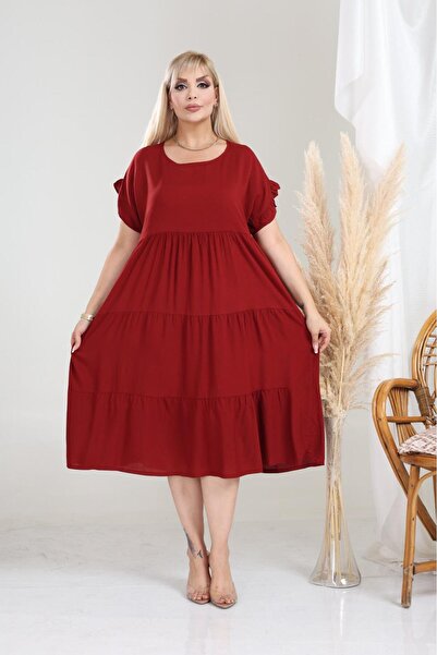 mervemoda Women's Large Size Sleeveless Summer Dress