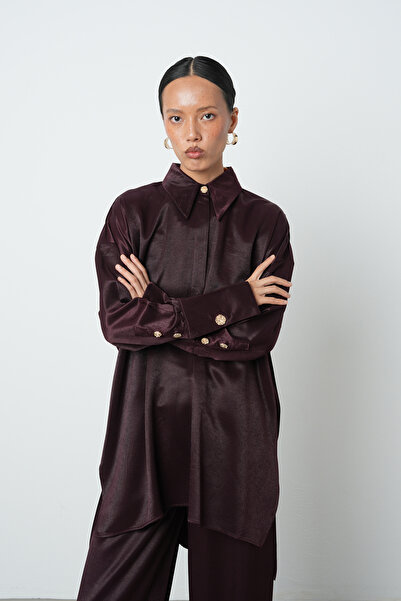 Orfeo Negro Women's Solid Color Oversize Long Hijab Shirt