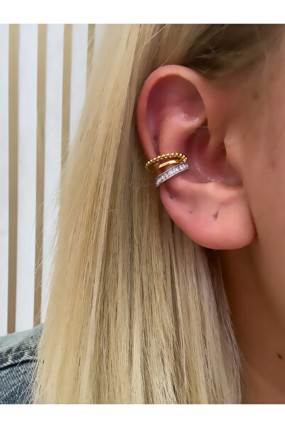 Hicrans Takı ÇİFT RENKLİ VİP SERİ EAR CUFF KIKIRDAK KÜPE