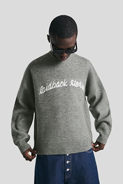 Bershka Jakarlı işlemeli kazak