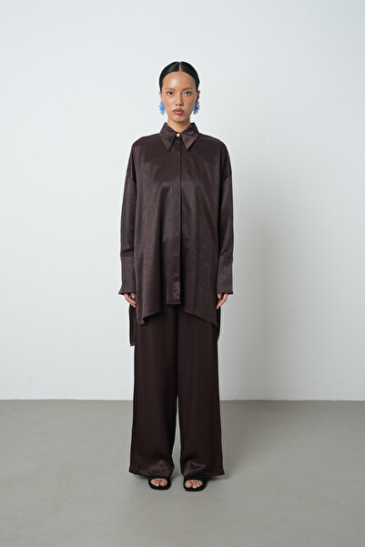 Orfeo Negro Women's Solid Color Oversize Long Hijab Shirt