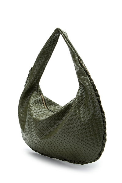 minebag Casual Knitted Detail Lauren Women's Shoulder Bag Khaki