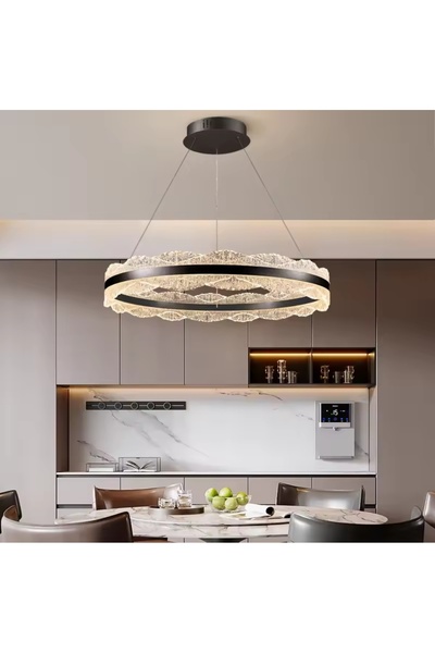 Humm Modern black chandelier, diameter 60 cm