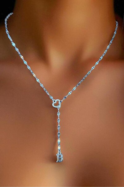 Atolyezone B Harfi 316l Paslanmaz Çelik Kolye Kalpli Dekolte Yeni Sezon Kişiy...