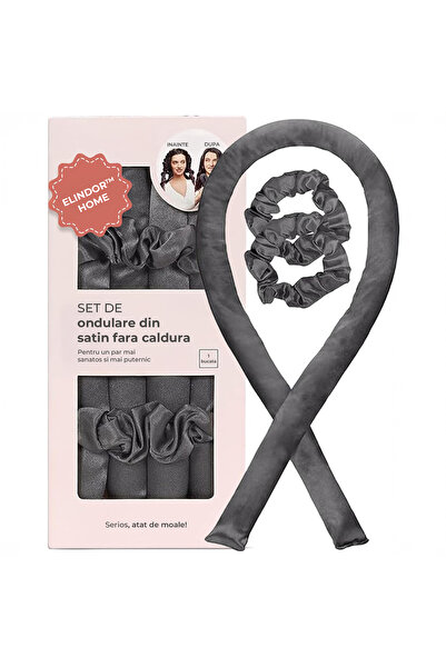 Elindor ® Satin Curling Iron, Heatless Curls, Hair Protection, Comfortable, Black