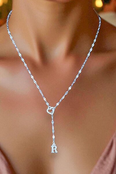 Atolyezone R Harfi 316l Paslanmaz Çelik Kolye Kalpli Dekolte Yeni Sezon Kişiy...