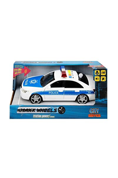 Sunman Maxx Wheels 1:16 Sesli ve Işıklı Oyuncak Araba Beyaz Polis Arabası 05601