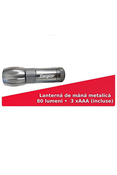 Energizer Energizer LED Flashlight, Hand-cranked, Metal, 80 lm, 3 x AAA (included)