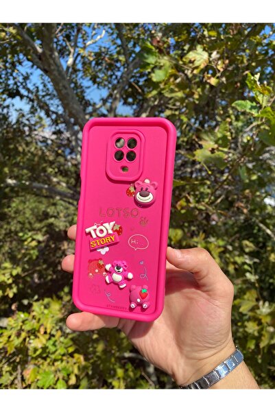 GtTech Xiaomi Redmi Note 9 Pro/Note 9S Uyumlu 3D Toy Story Figürlü Darbe Korumalı Silikon Kılıf Pembe