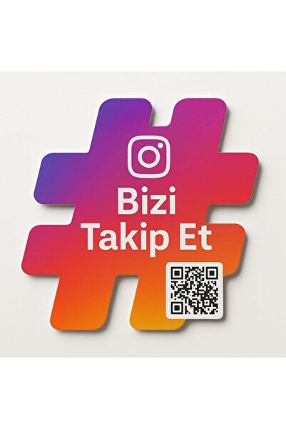 Komut بطاقة متابعة إنستغرام على شكل هاشتاج مطبوعة بالأشعة فوق البنفسجية