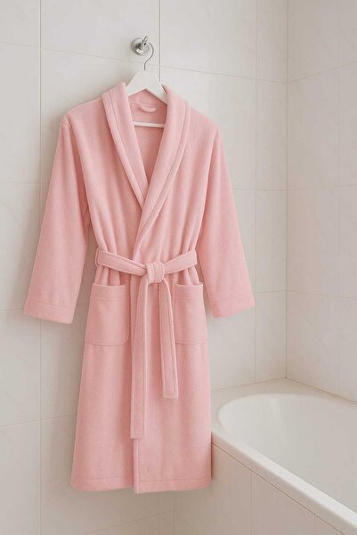 YÜNTEKS روب حمام قطن 100%، ماص للماء، رداء حمام بوزن، رداء حمام فردي