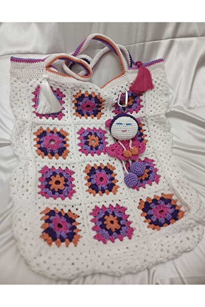 Crochet Carina - Set geanta tote bag si papusa asortata