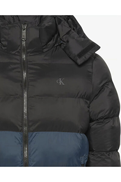 Calvin Klein Uzun Kollu Naylon Renk Bloklu Şişme Erkek Ceket LV04RD527G-UB1