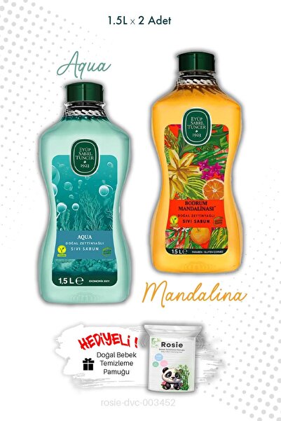 Eyüp Sabri Tuncer صابون سائل أكوا وبروماندالينا 1.5 لتر وروزي