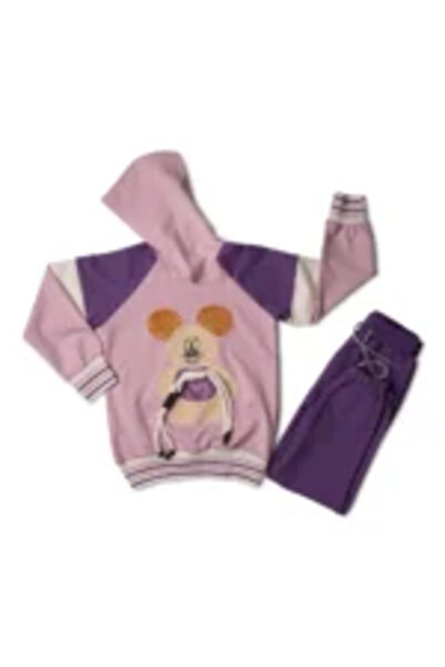 Mamboo Girls Tracksuit in Lilac Shades with Hoodie
