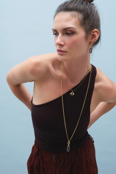 Mon Reve Echo Zirkon Göz Charm Zincir Kolye