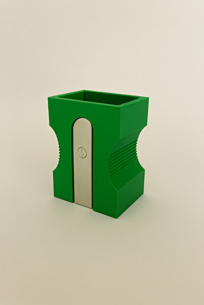 EYBaskı Tasarım Зелена острилка за моливи във формата на моливник, отпечатана...