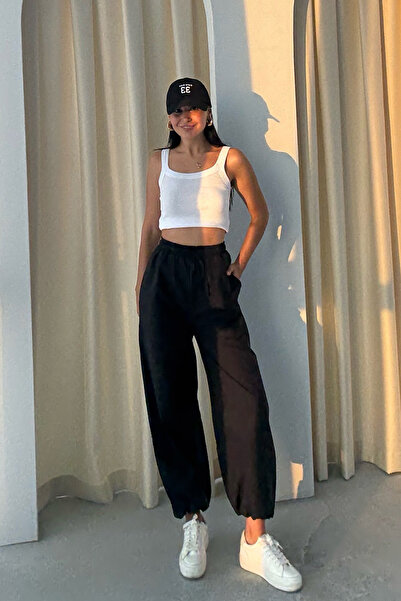 Seda Yalçın Atelier Black Balloon Pants with Elasticated Legs