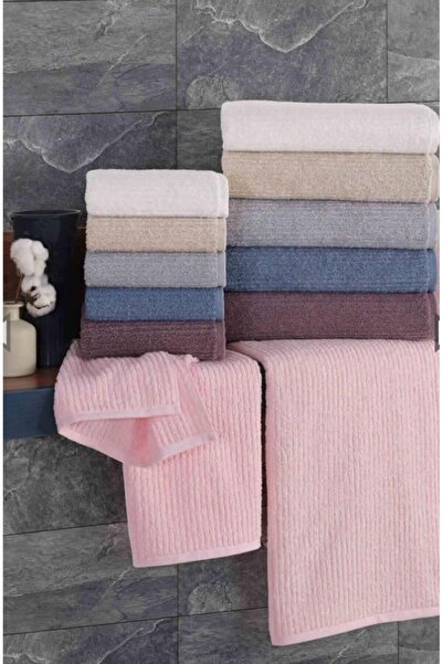 VİLERA HOME طقم مناشف للوجه واليدين مكون من 6 قطع مصنوع من القطن بنسبة 100%