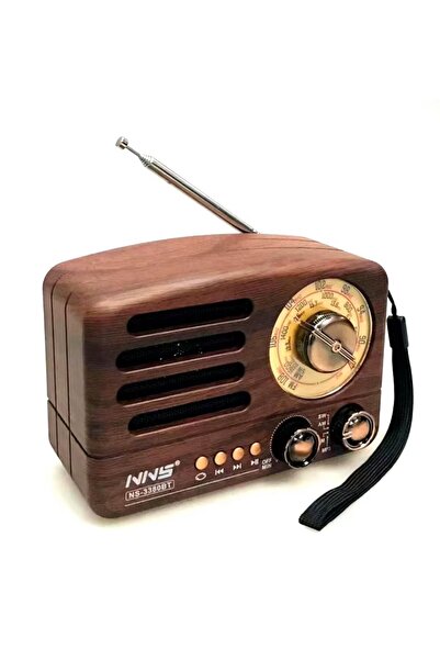 Buffer ® Küçük Boy Retro, Nostaljik, Ahşap Tasarım Bluetooth Hoparlörlü, Şarjlı, Taşınabilir Büyük Dö