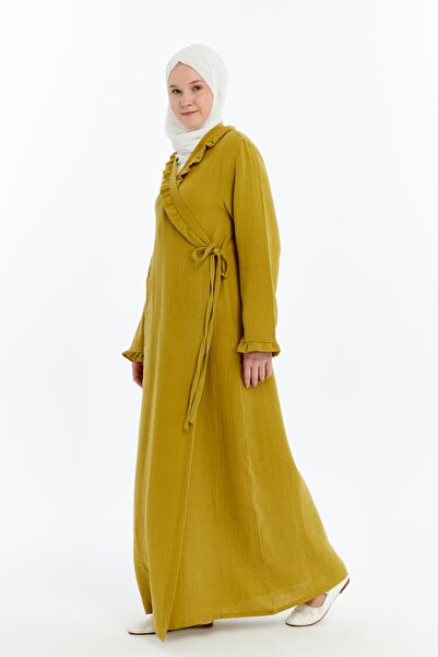 me like home Me-Like Hardal Müslin Ev-Namaz Elbisesi NMZ1251