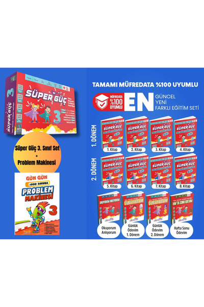 Artı Eğitim Yayınları Süper Güç 3. Sınıf Yeni Maarif Modeline Uygun Tüm Dersl...