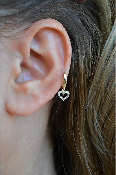 Sacce Scarves&Accessories Zirkon Taşlı Kalp Charm Piercing – Tragus, Helix, F...
