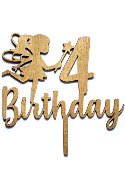 OEM Topper din Lemn HHH1618 Aniversare Fairy - 15 x 15 cm