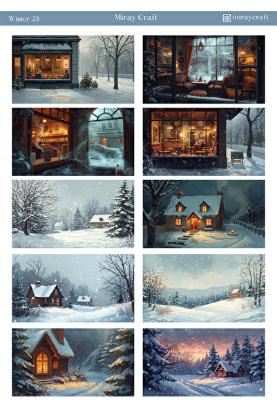 MirayDesign 1 list zimskih tema, naljepnica 12*17 cm / album za izdvojke, bul...