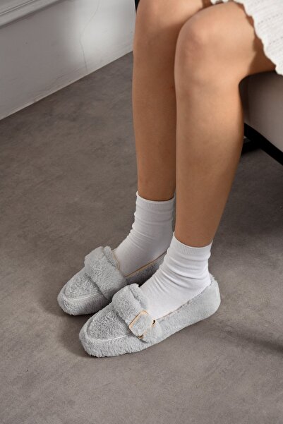 Slipcat Soft Plush Buckle Women's Home Slippers No Noise Lightweight Sole Slippers Home Slippers