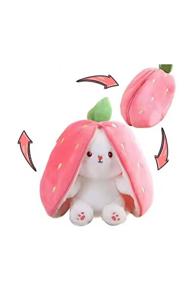 Impact Vision Strawberry Bunny Plush Toy, Soft and Velvety, size 35 cm, Pink,...
