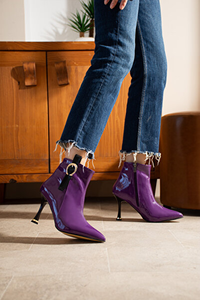 BERFONA HOLLY MOR RUGAN 7 CM TOPUKLU TOKA DETAYLI BOT BOTTİE