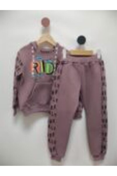 Mamboo Girls' Purple Tracksuit with Hoodie