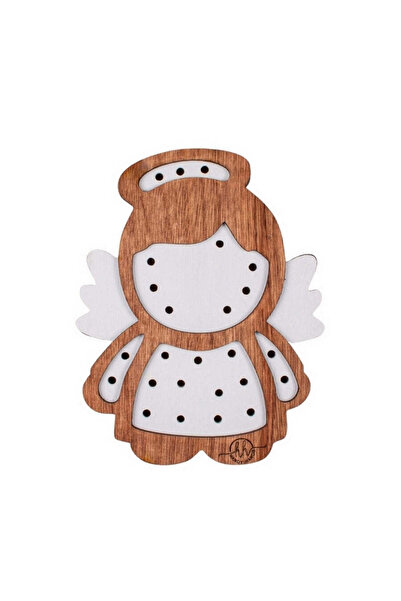 OEM Lampa Personalizabila HandyHands din lemn Ingeras - 14 L x 20 H (cm)