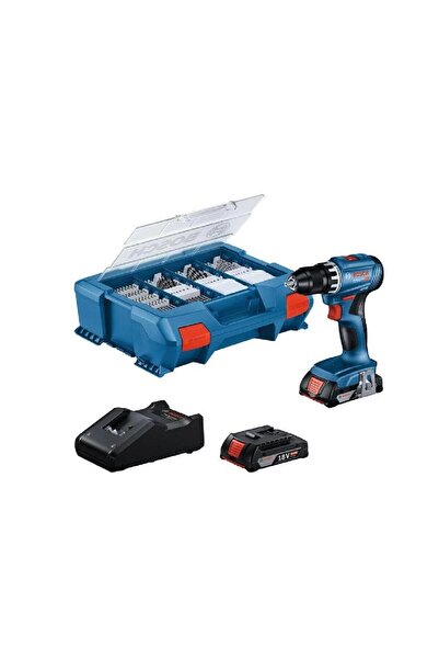 Bosch GSB 18V-45 2x2 Ah. Akülü Darbeli Matkap+63 Prç. Aks. Seti 0615A5007G