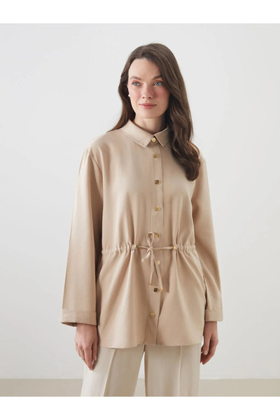 LC Waikiki Γυναικείο πουκάμισο τουνίκ με κορδόνια LCW GraceBrown
