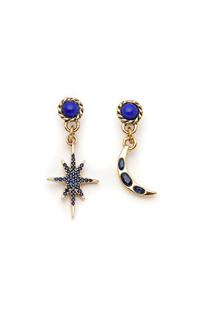 Mon Reve Moondust Kutup Yıldızı, Ay Charm Lapis İğneli Küpe